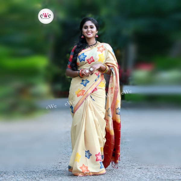 eWe - The Handloom Store+Handloom Saree with Handloom Mark